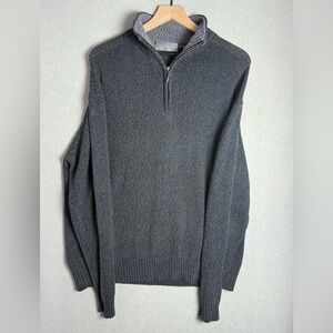 Oscar De La Renta Men’s Grey Cotton Blend Quarter Zip Sweater Size XL